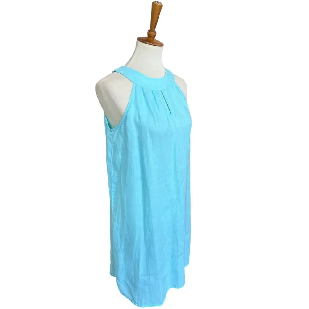 St. Tropez West 100% Linen Vacation Summer Classic Sleeveless Dress Size Small